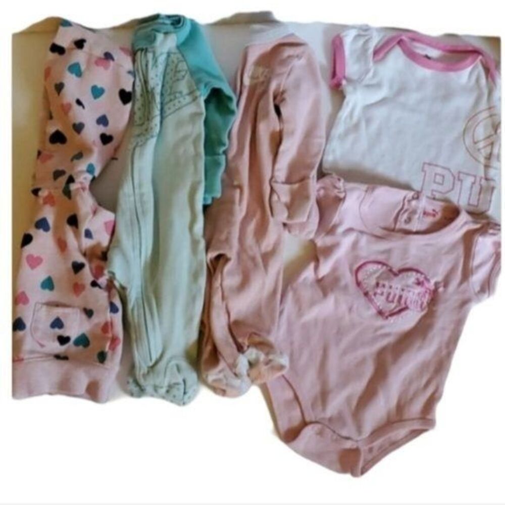 PUMA 0-3 Months Baby Girl Clothing Clothes Sleeper Footed Pajamas Hoodie NIKE